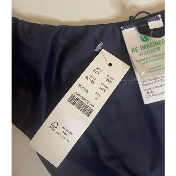 J Crew Navy Mid Rise Cheeky Bikini Bottom - Size Small NWT - Picture 3 of 5